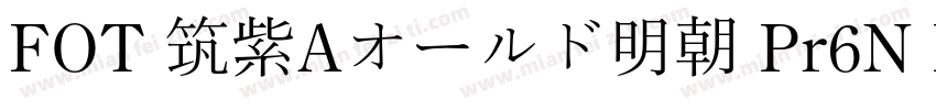 FOT 筑紫Aオールド明朝 Pr6N E Regular字体转换